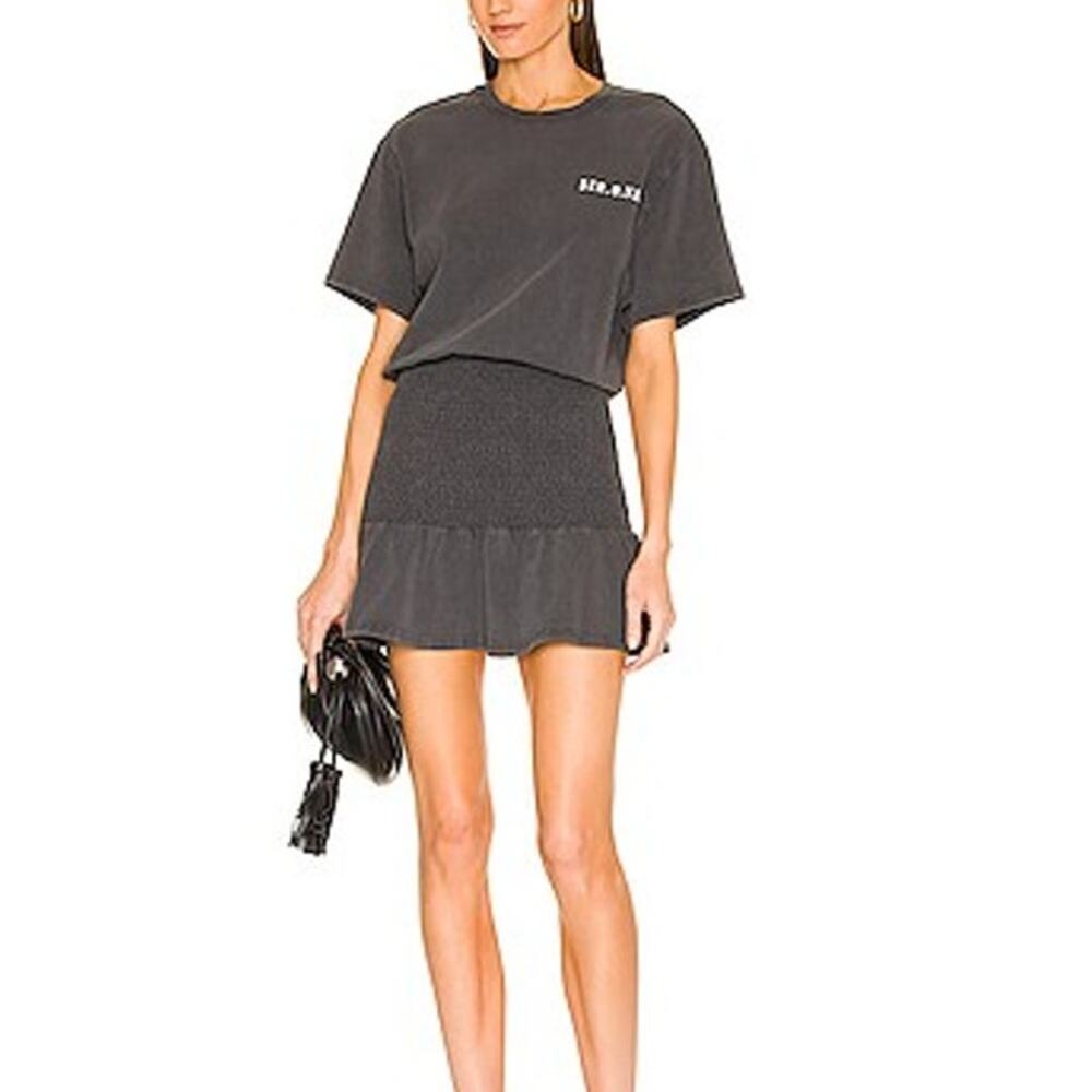 SER.O.YA  Miranda Vintage Black T-Shirt  Smocked Streetwear Dress Size S
